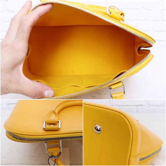 Louis Vuitton Alma PM Yellow Epi Satchel Leather Handbag Tote Purse A5470 - Picture 4 of 10
